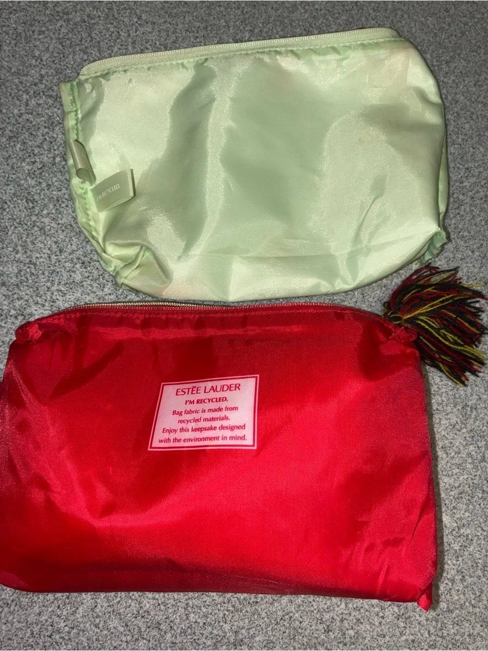 Estée Lauder Floral Cosmetic Pouch & Plaid Makeup Bag Set